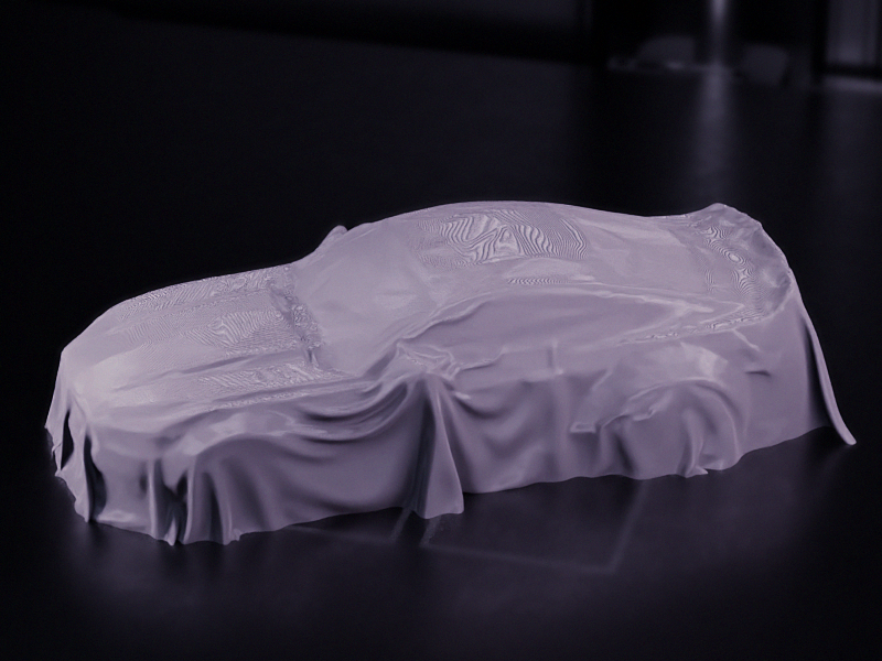 Covered Mustang STL File – Vehicle Reveal Presentation 3D Printable Model