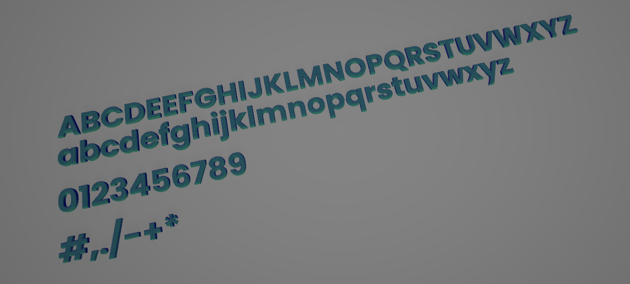 Alphabets & Numbers For name Plate