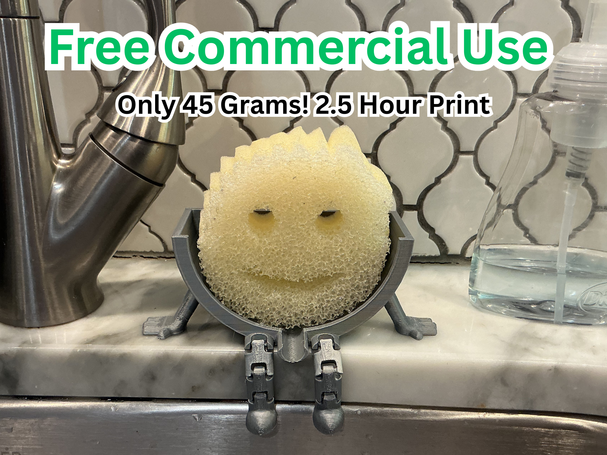 Articulated Scrub Daddy Sink Holder w/ Drain