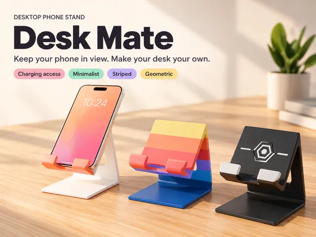 Minimalist Phone Stand with Cable Slot