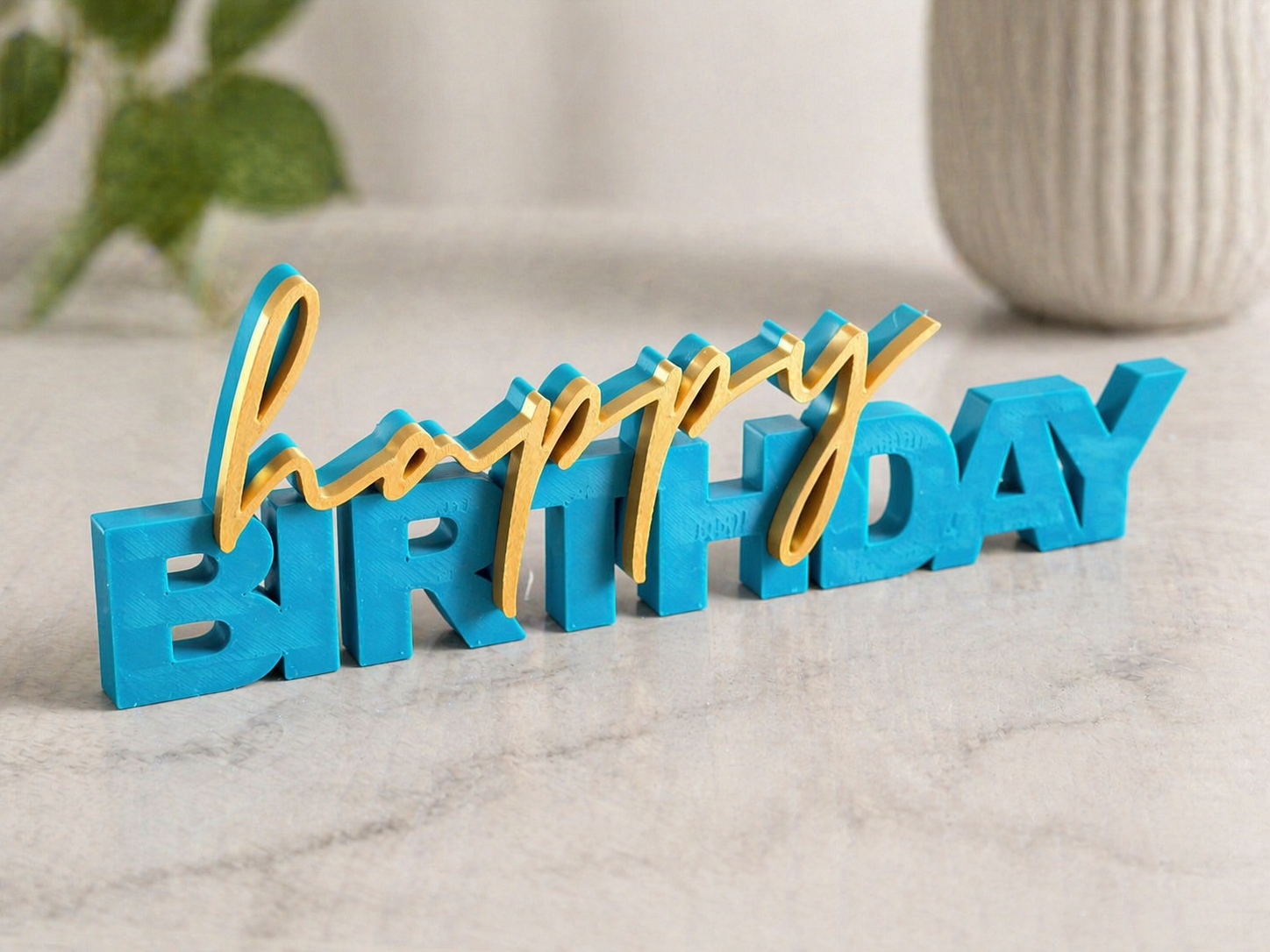 Happy Birthday Sign – 3D Printed Party Decoration