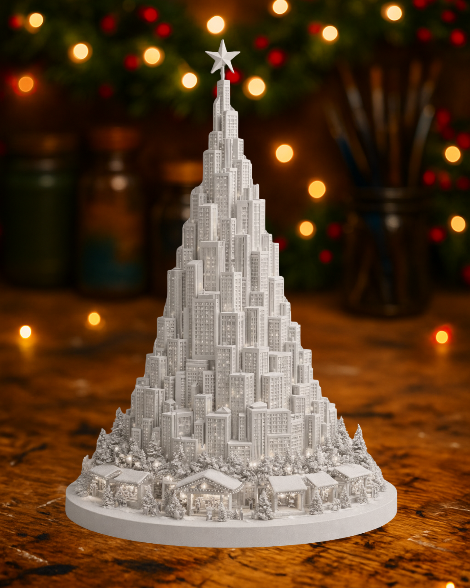 City Christmas Tree Sculpture