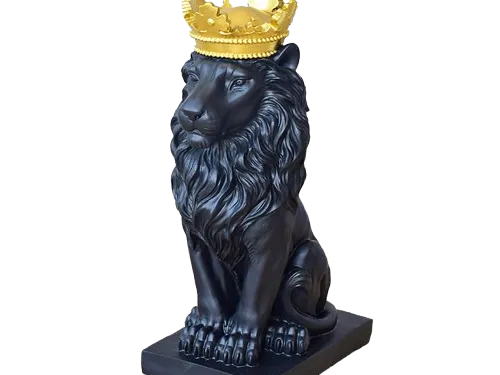Lion Figurine with Display Base