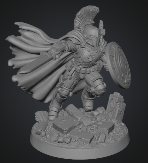 Elite Oath Sworn Bastion Knight running with Sword and Shield