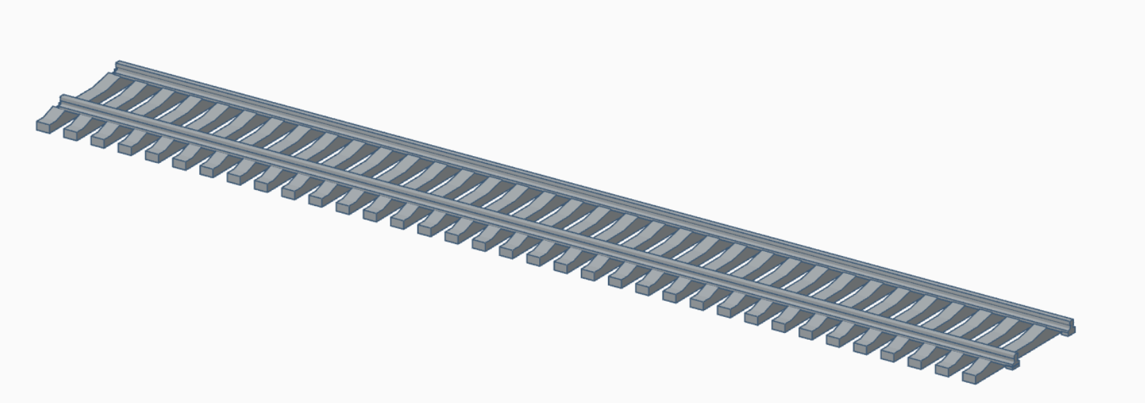 Ho scale track (code 83) Straight 3D model