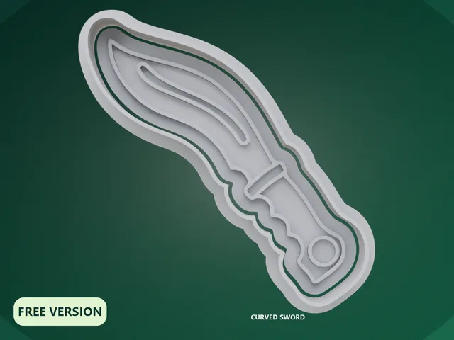 Fantasy Blades Curved Sword Cookie Cutter STL – 3D Print Biscuit Mold Set