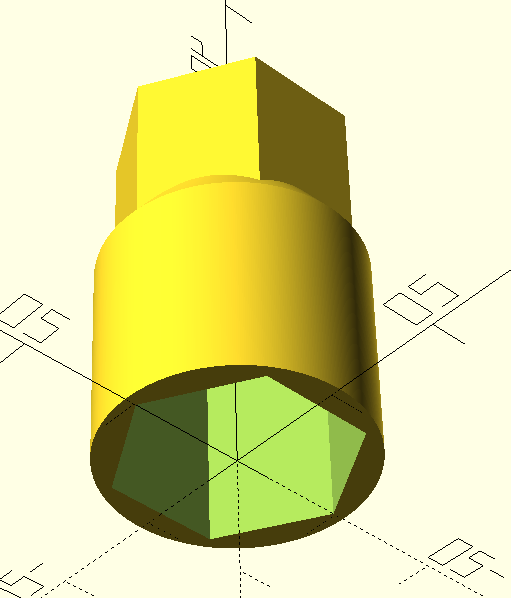 Hex socket extension (parametric)