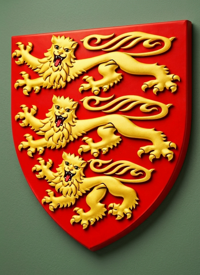Plantagenet Coat of Arms - English Royalty Historical Plaque King of England Heraldic Heraldry