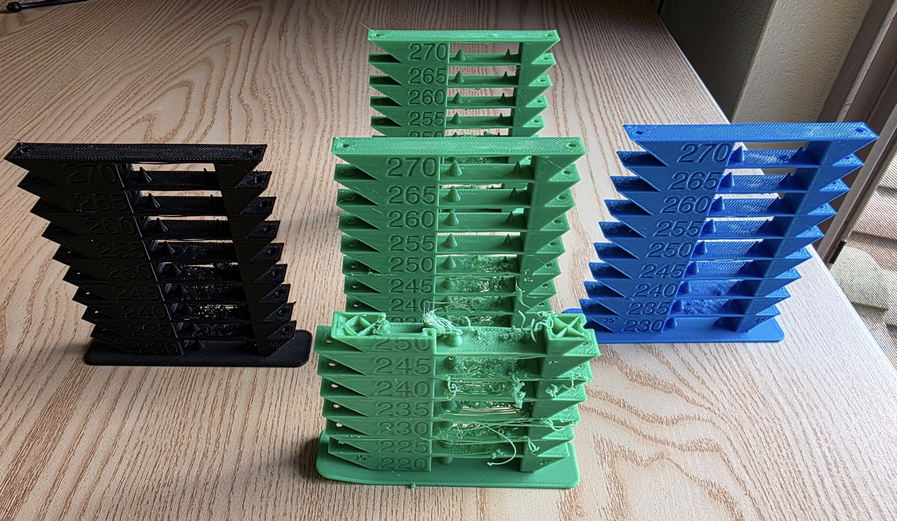 Temp tower for ObXidian printing PETG