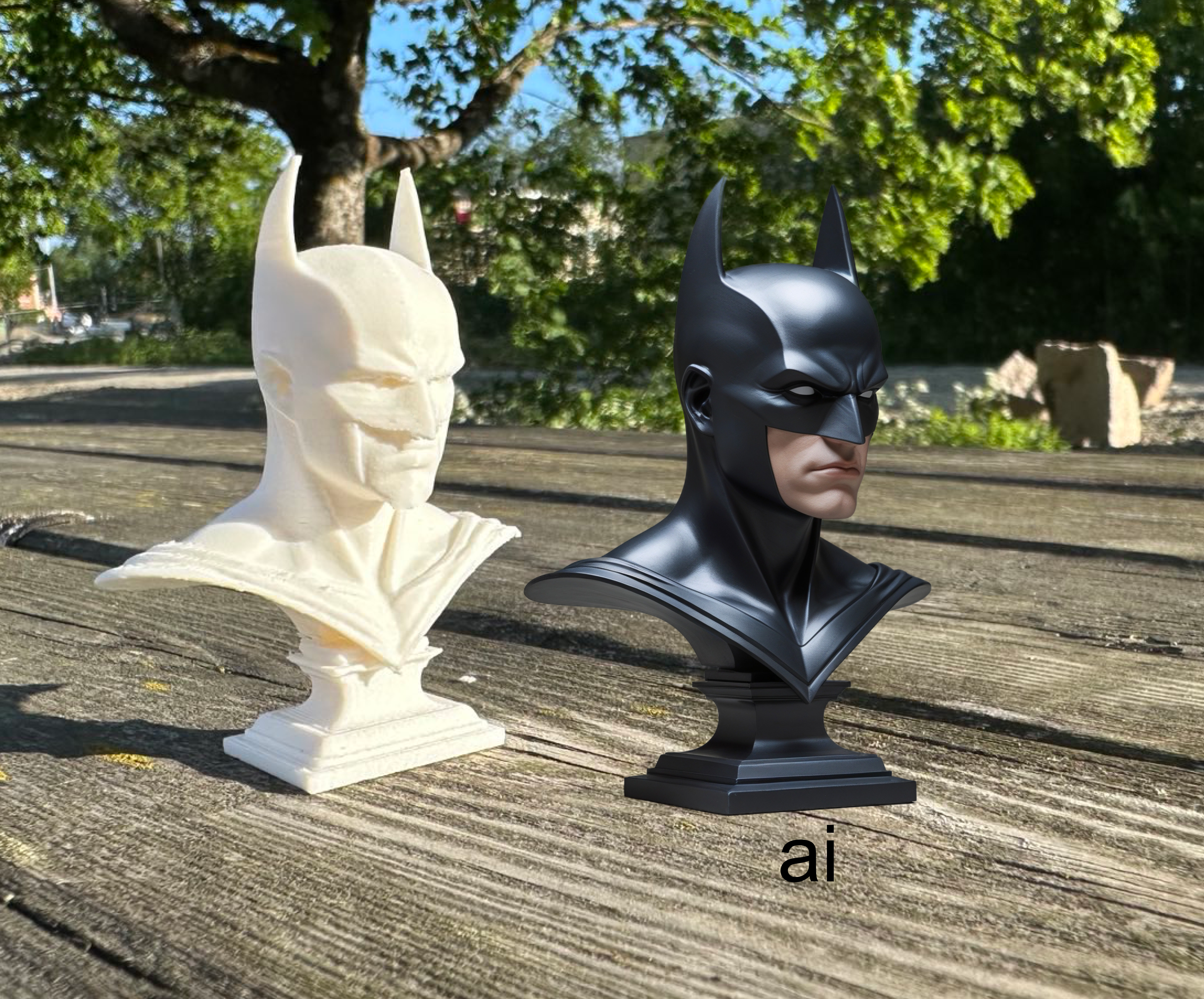 Batman Bust – Clean Stylized Head Sculpture