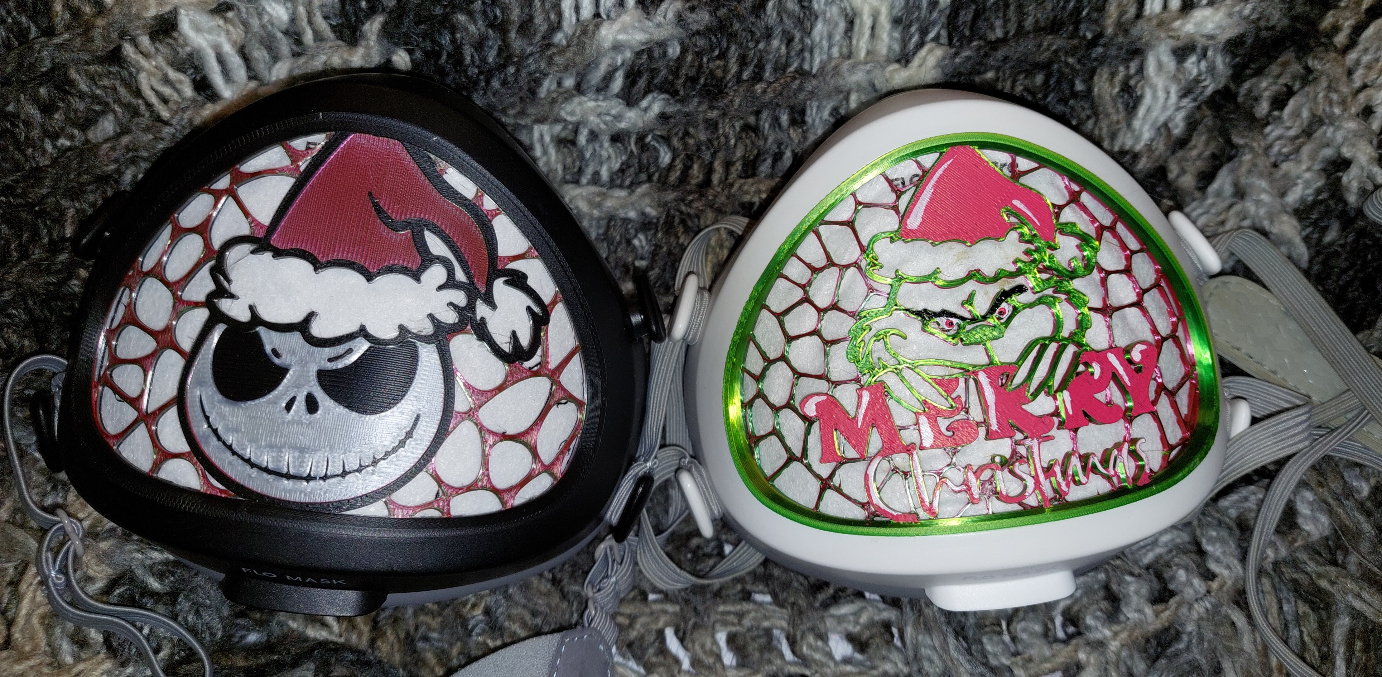 Decorative Xmas inserts for Flo Mask respirators