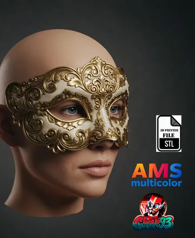 Royal Venetian Mask /STL & 3MF multicolor / cosplay