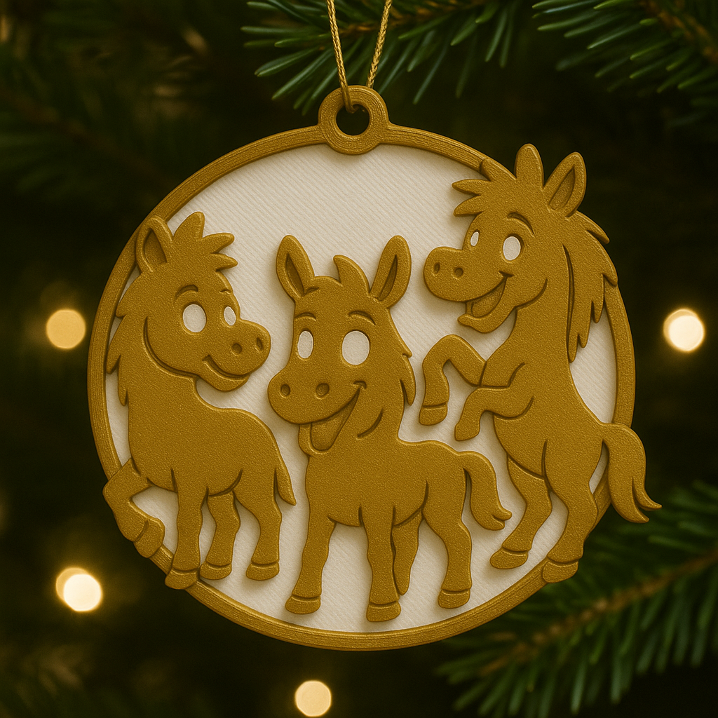 Pony Pferde – Weihnachtsbaumanhänger