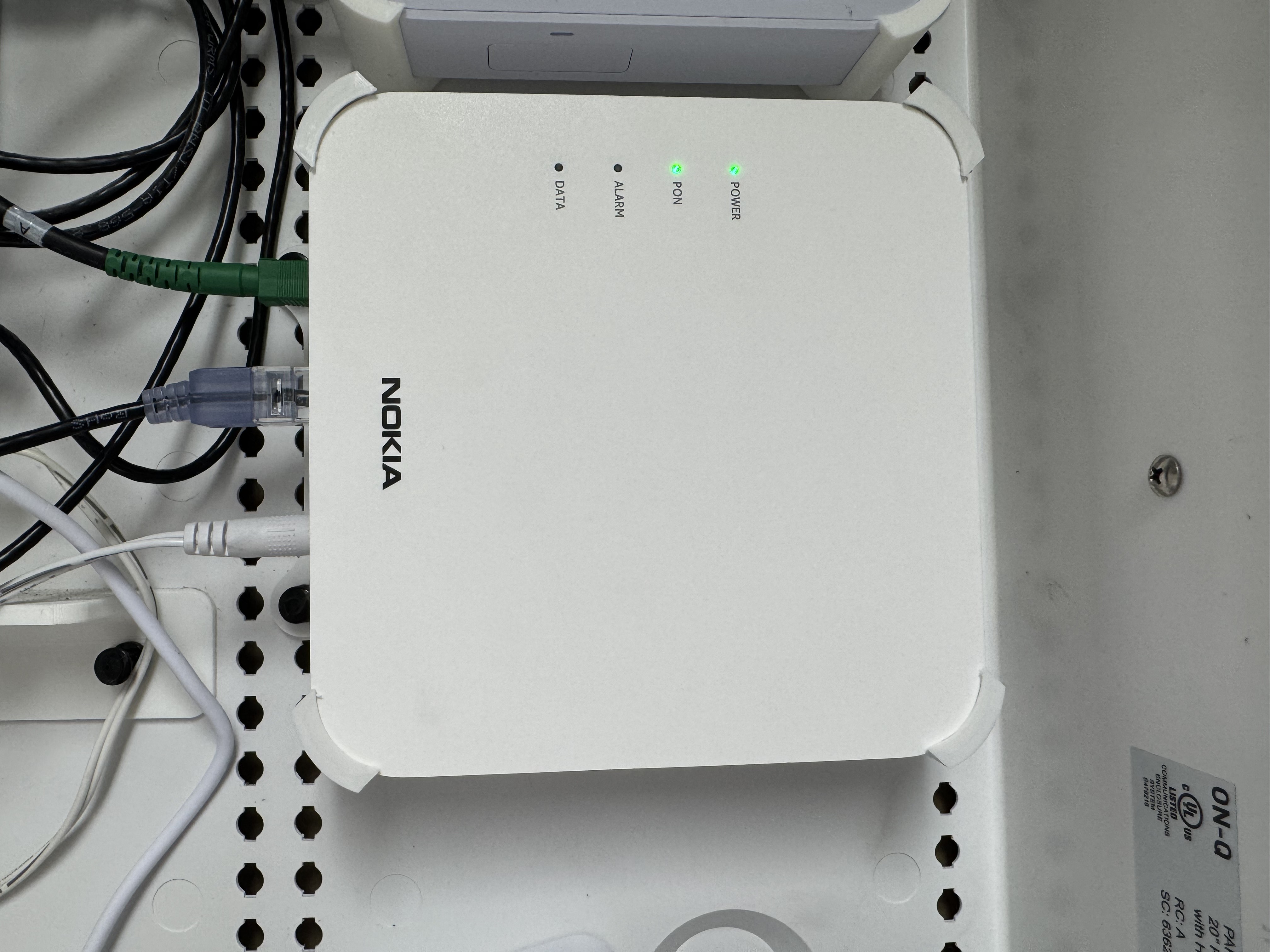 Nokia Fiber ONT (xs-010x-q) Mount for LeGrand or Leviton Media Enclosure/Cabinet