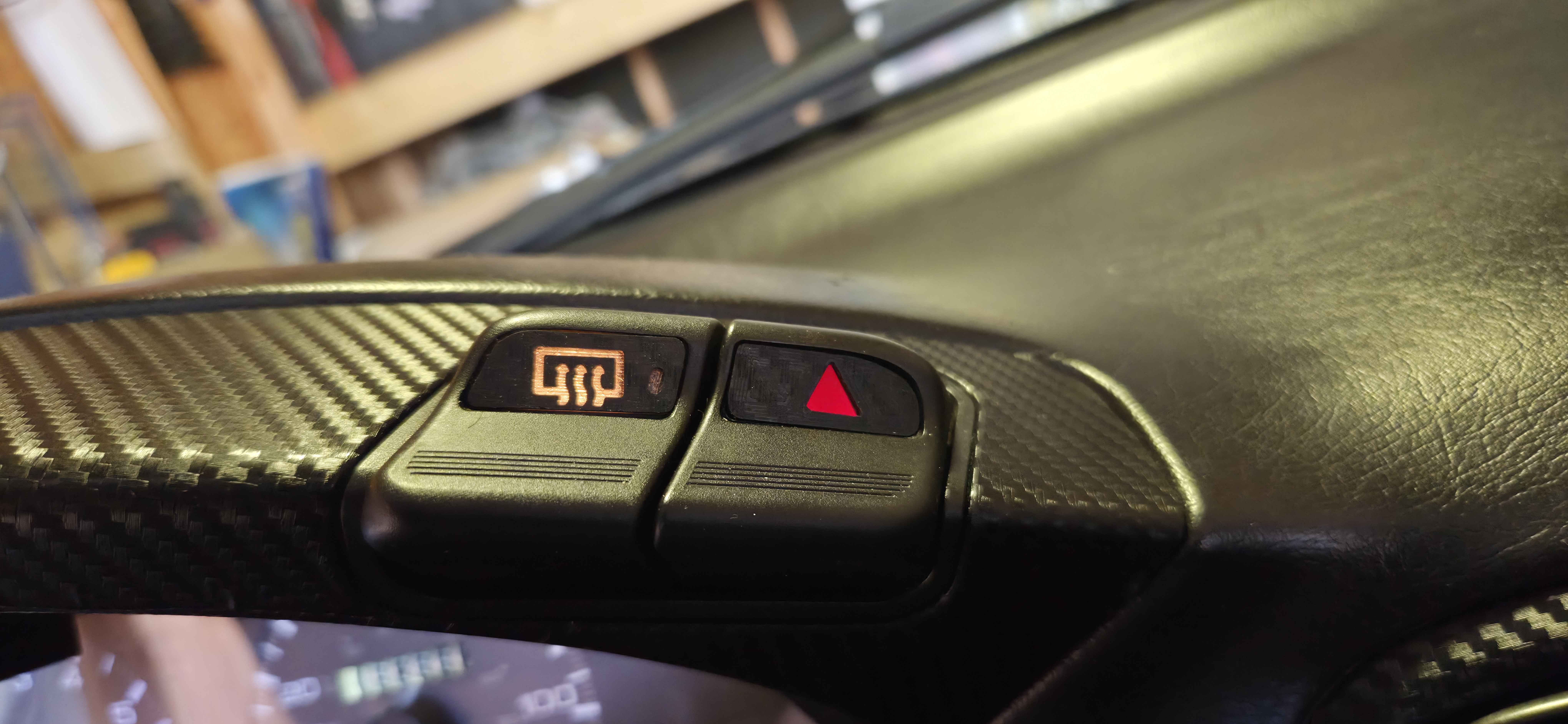 Honda Del Sol Bezel Button Faces (Aux. Lt, Cruise, Defrost, Hazards)