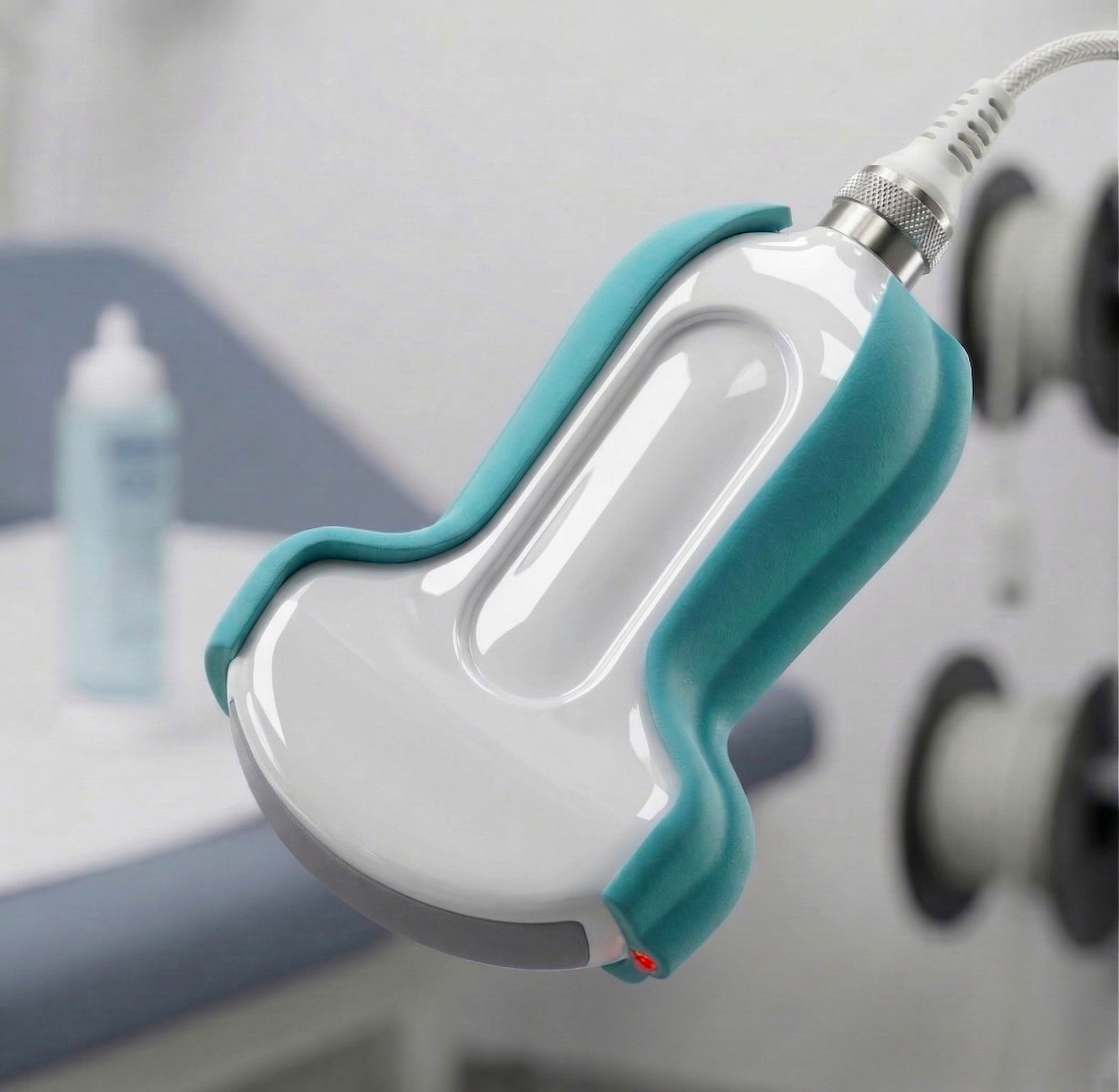 ULTRASOUND PROBE HOUSING WITH INTEGRATED GEL DELIVERY