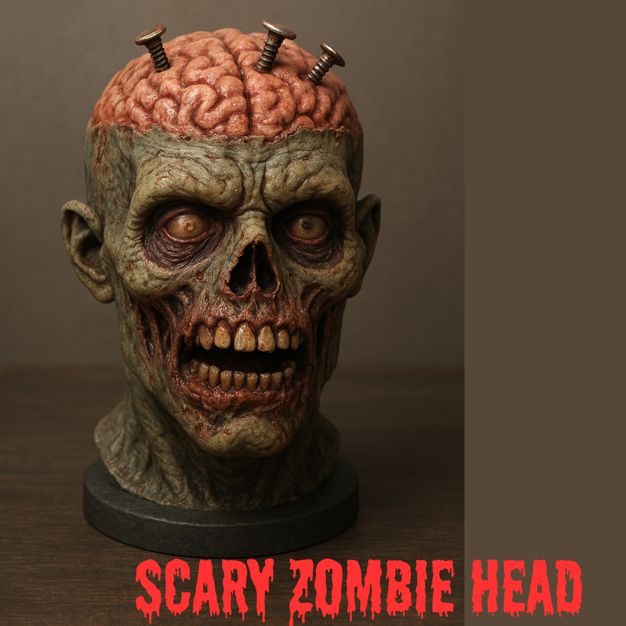 Scary zombie head - Halloween home decoration