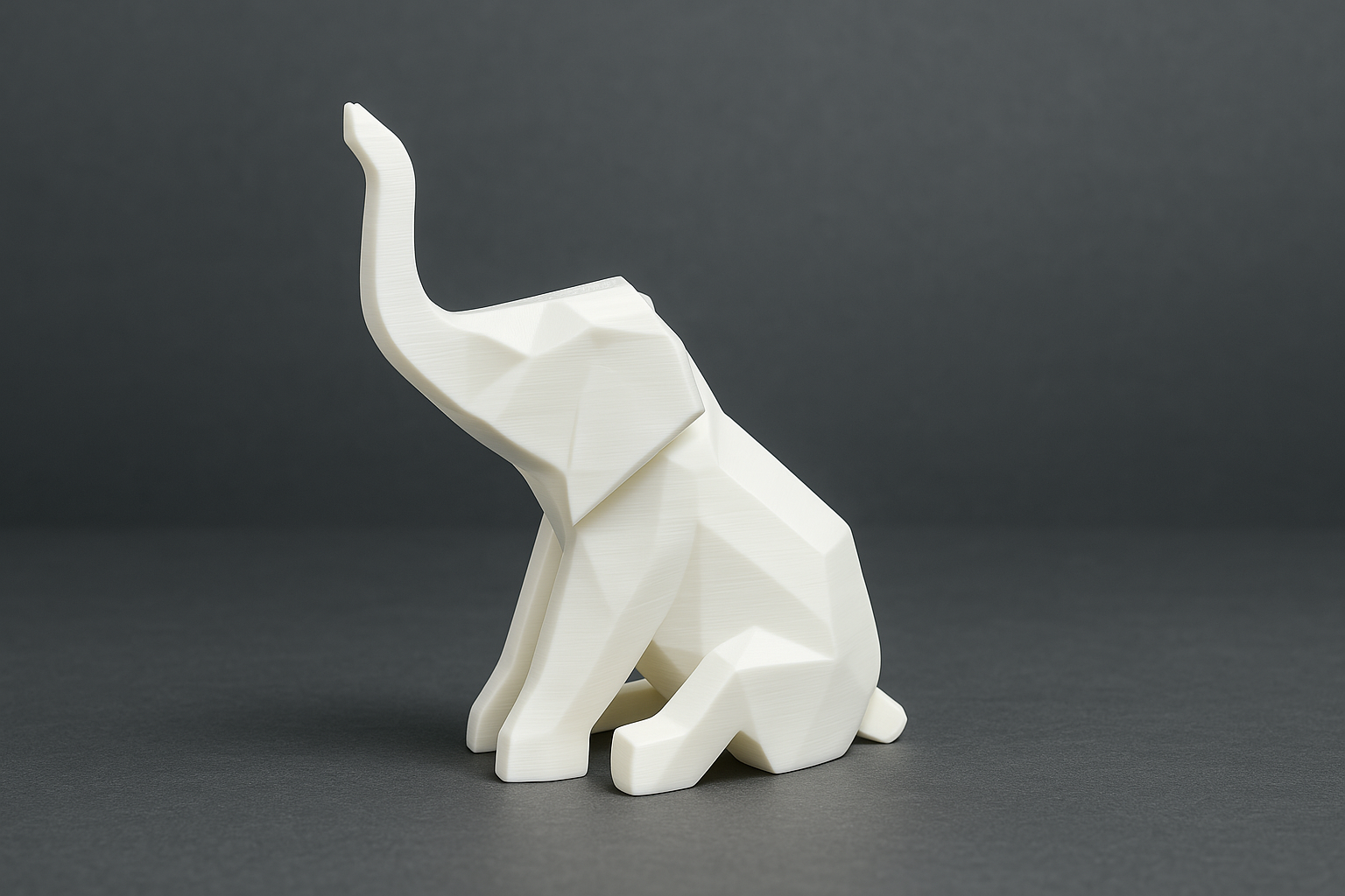Sitting Low Poly Elephant – Decorative Model