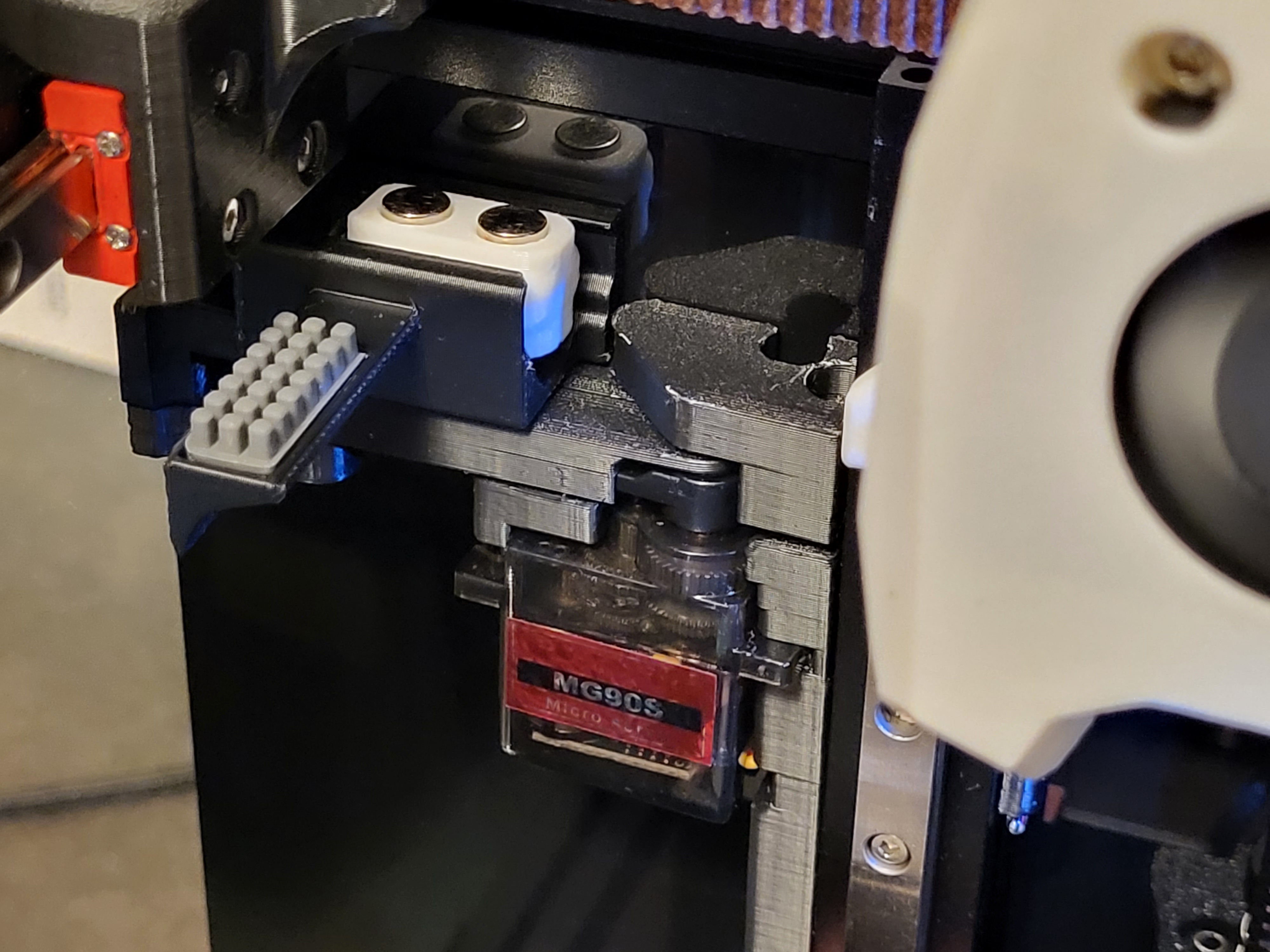 Voron 0 ZeroClick back servo docker with a1 silicone nozzle cleaner/wiper