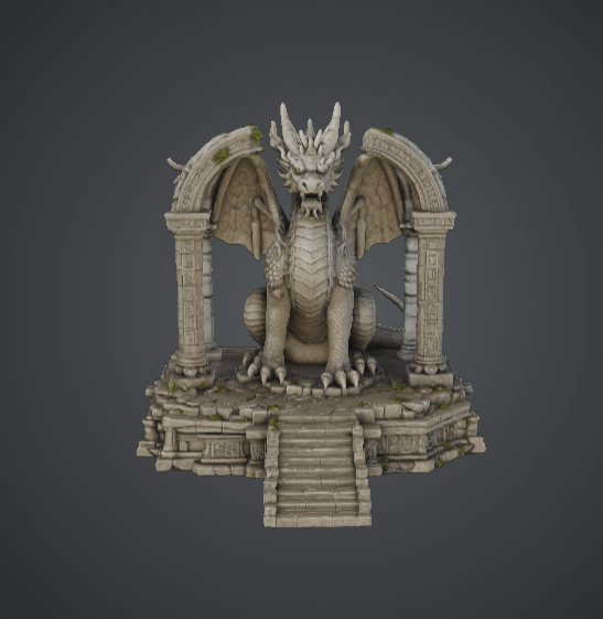 Dragon Guardian Temple Statue – Ancient Dragon Shrine