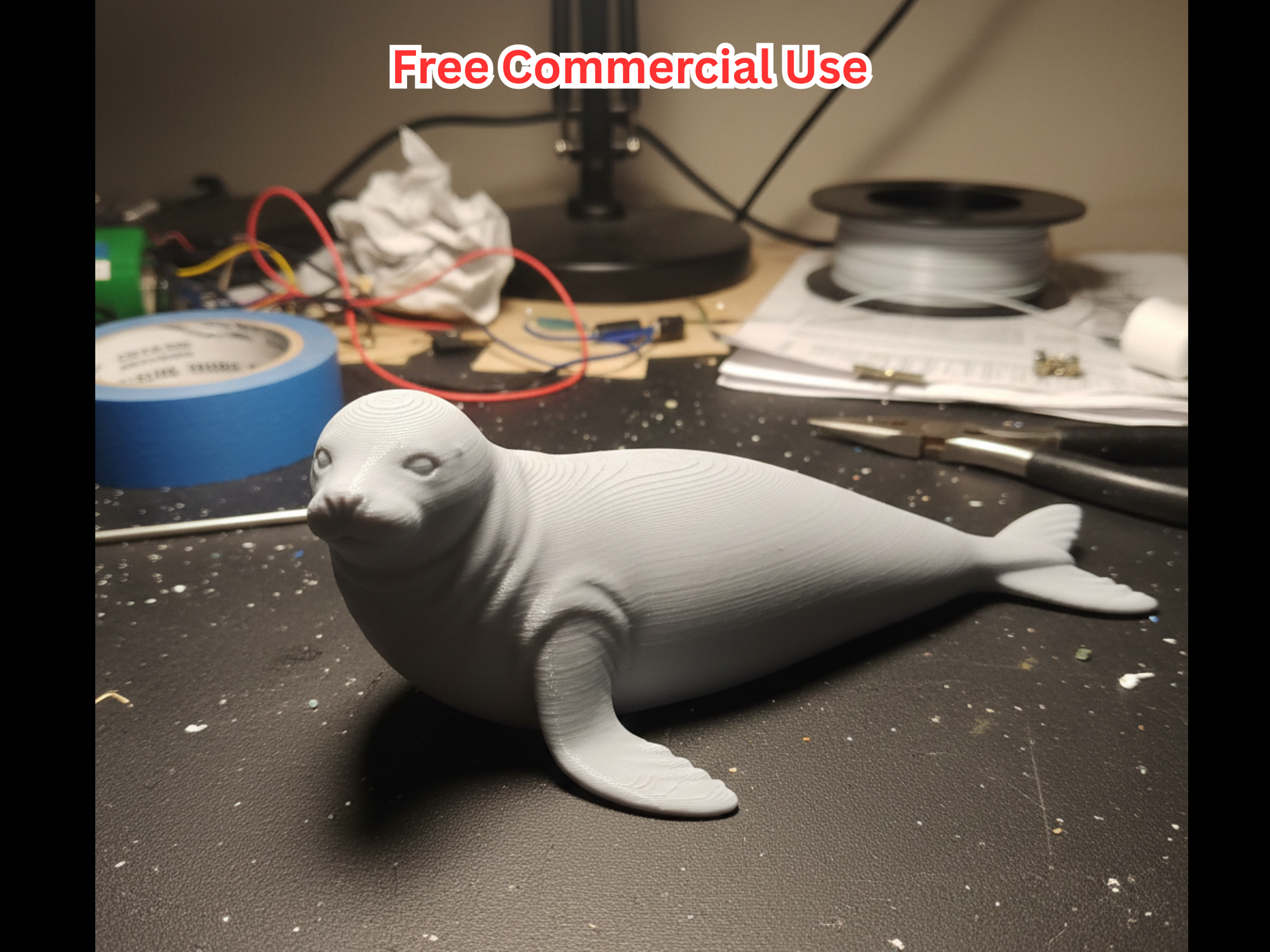 Semi-Realistic Arctic Seal Statue