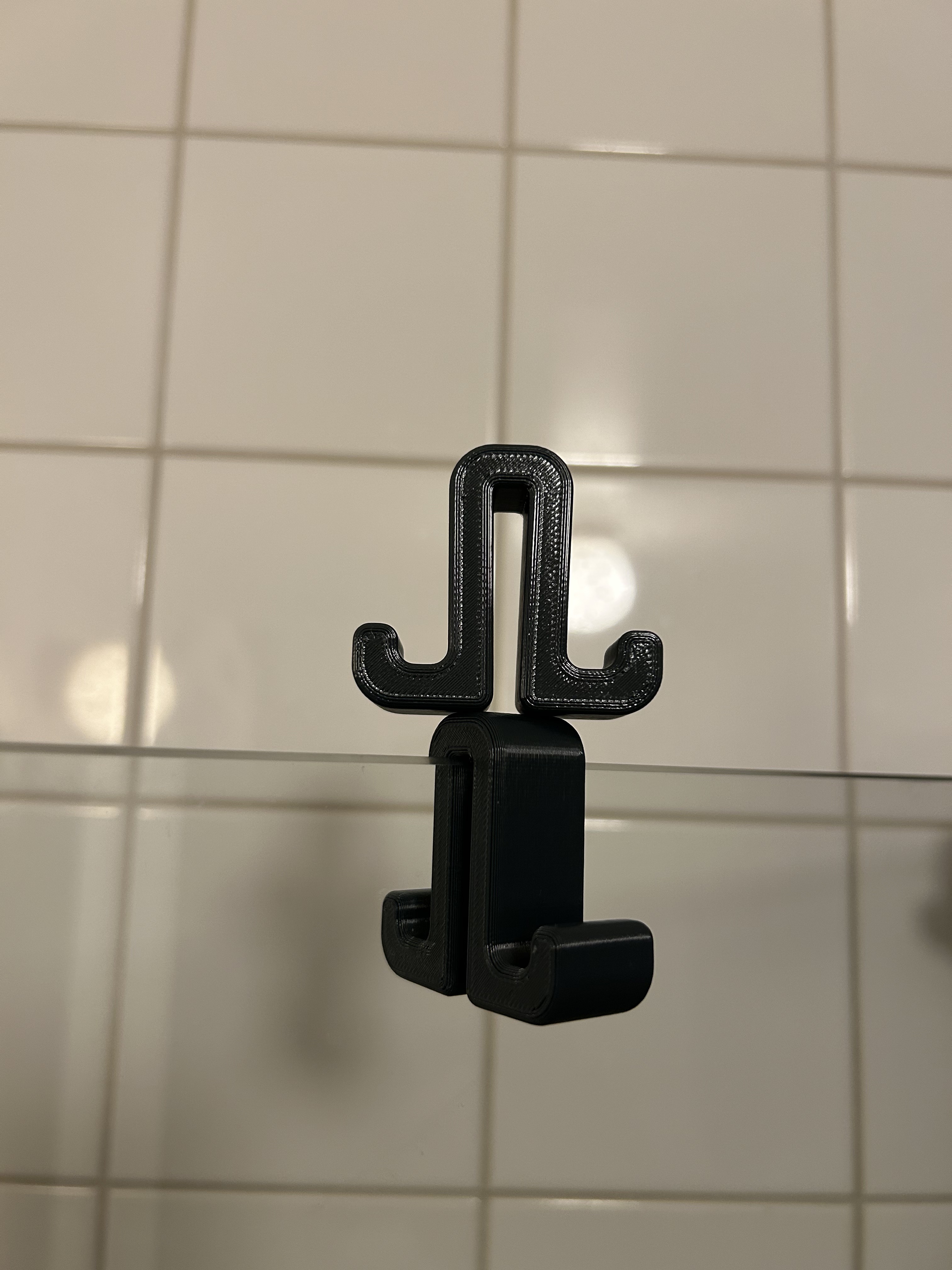 Shower glass hook 6mm, clamps the glass