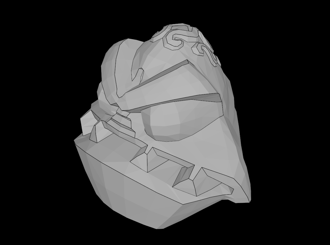 Lego Compatible (95203.dat) Minifig Head Modified Alien with 4 Fangs and Brain Tissue Pattern