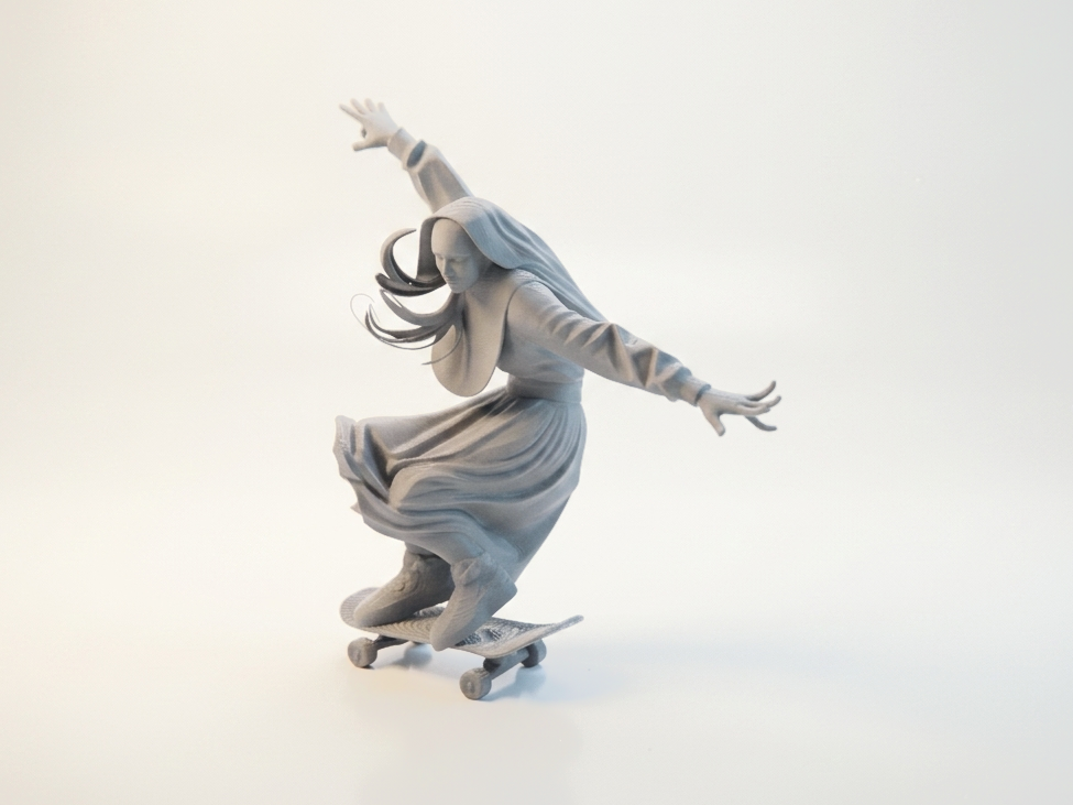 Skating Nun Figurine Female Character 3D Printable