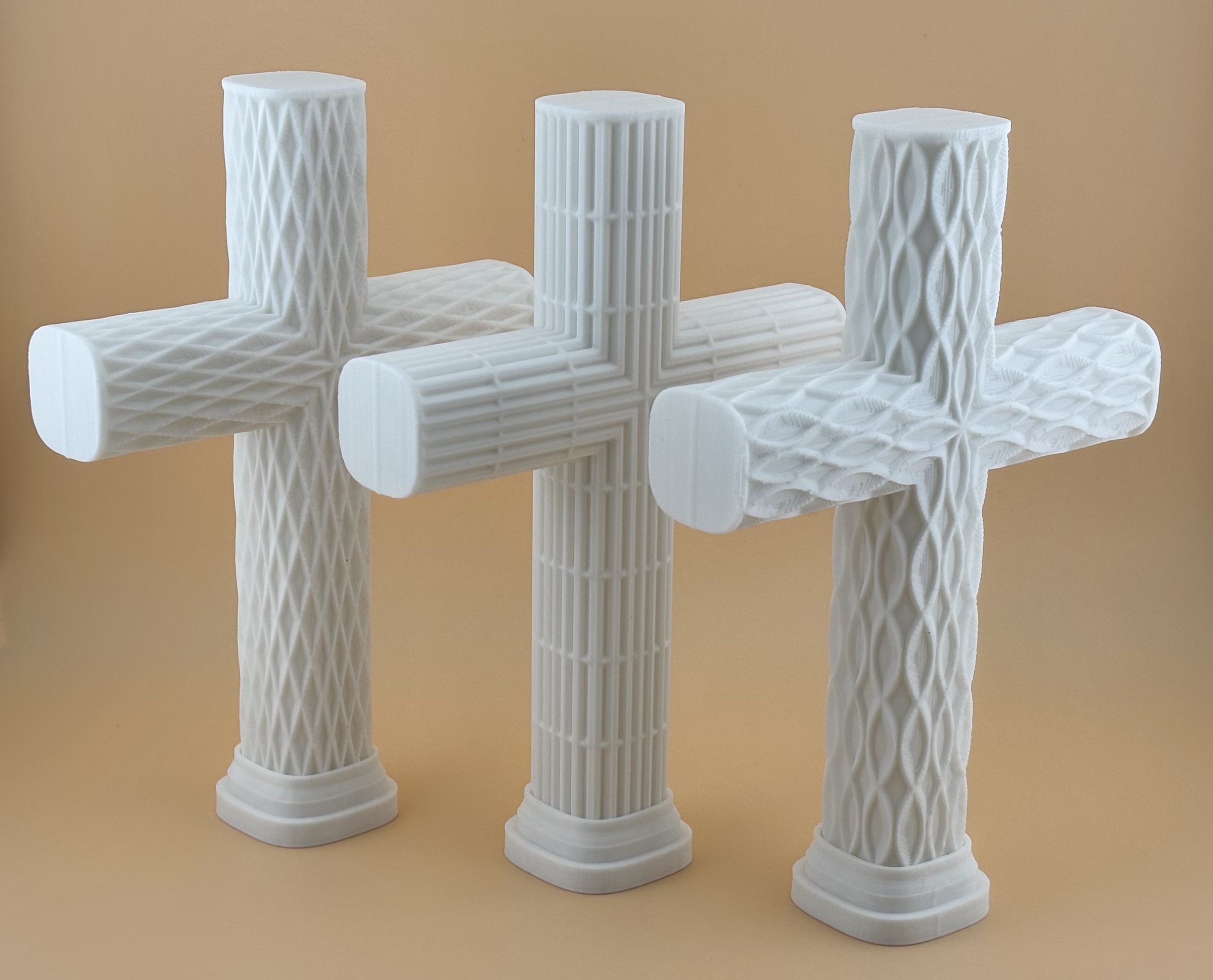 Textured Easter Cross Set - Modern Geometric Surface Designs