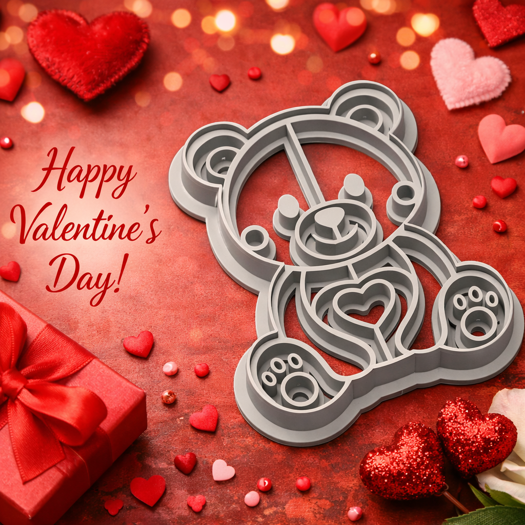 Cute Teddy Bear Heart Cutter – Valentine VIRAL