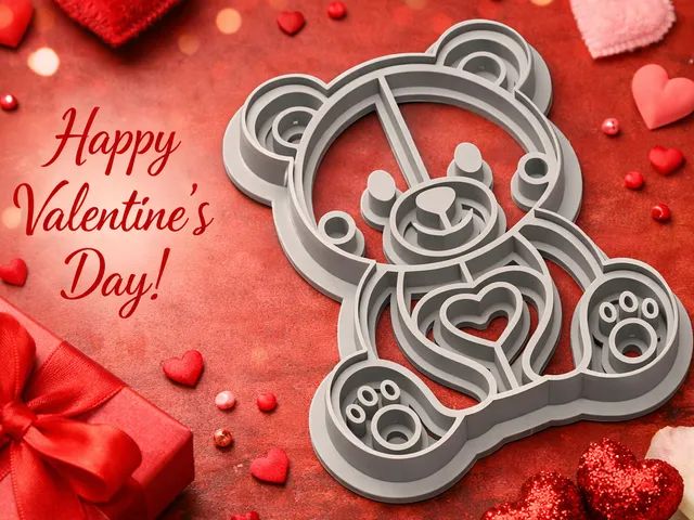 Cute Teddy Bear Heart Cutter – Valentine VIRAL
