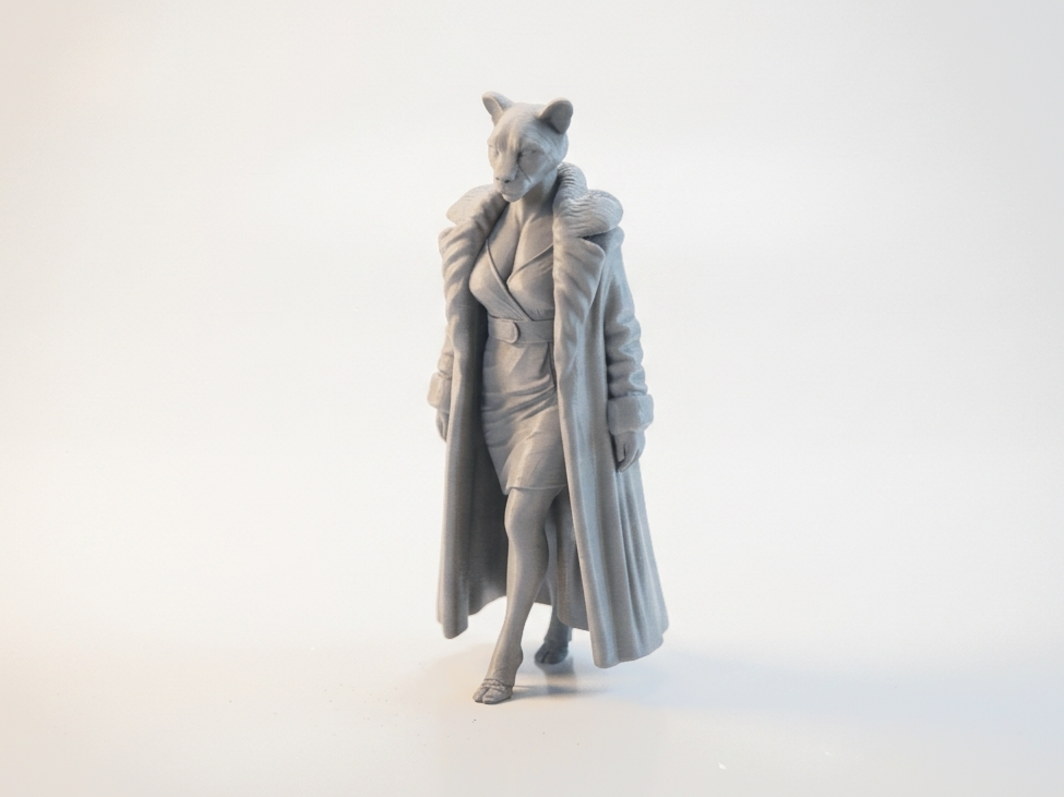 Cheetah Girl Figurine Female Character 3D Printable