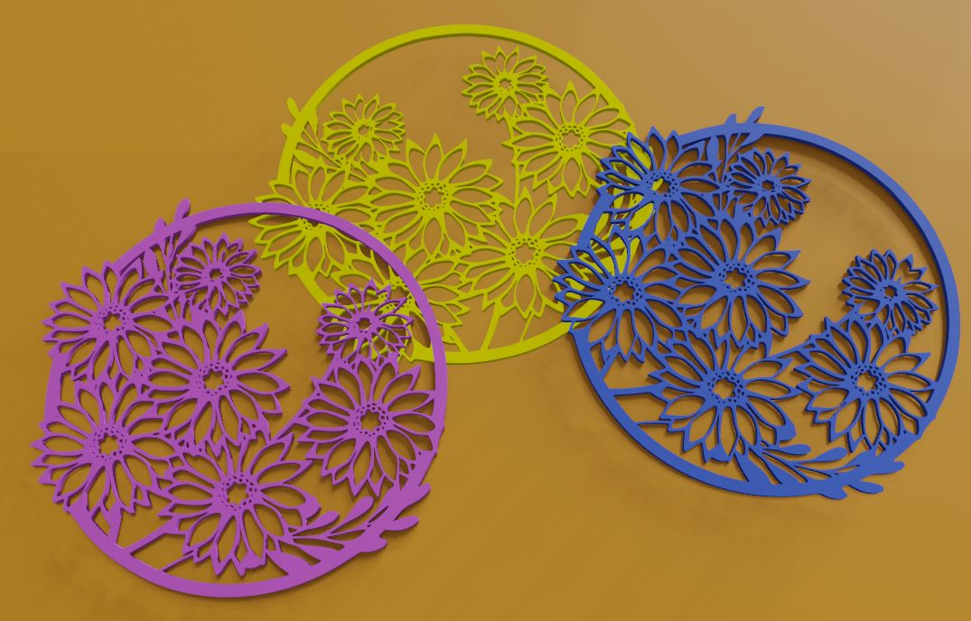 Miniatura 2 do modelo 3D floral circle
