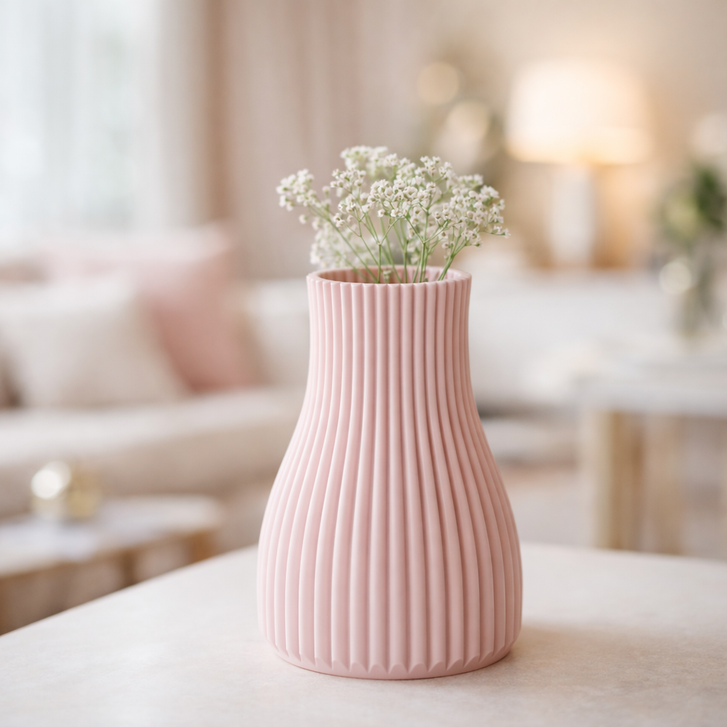 Modern Ribbed Vase - Primula