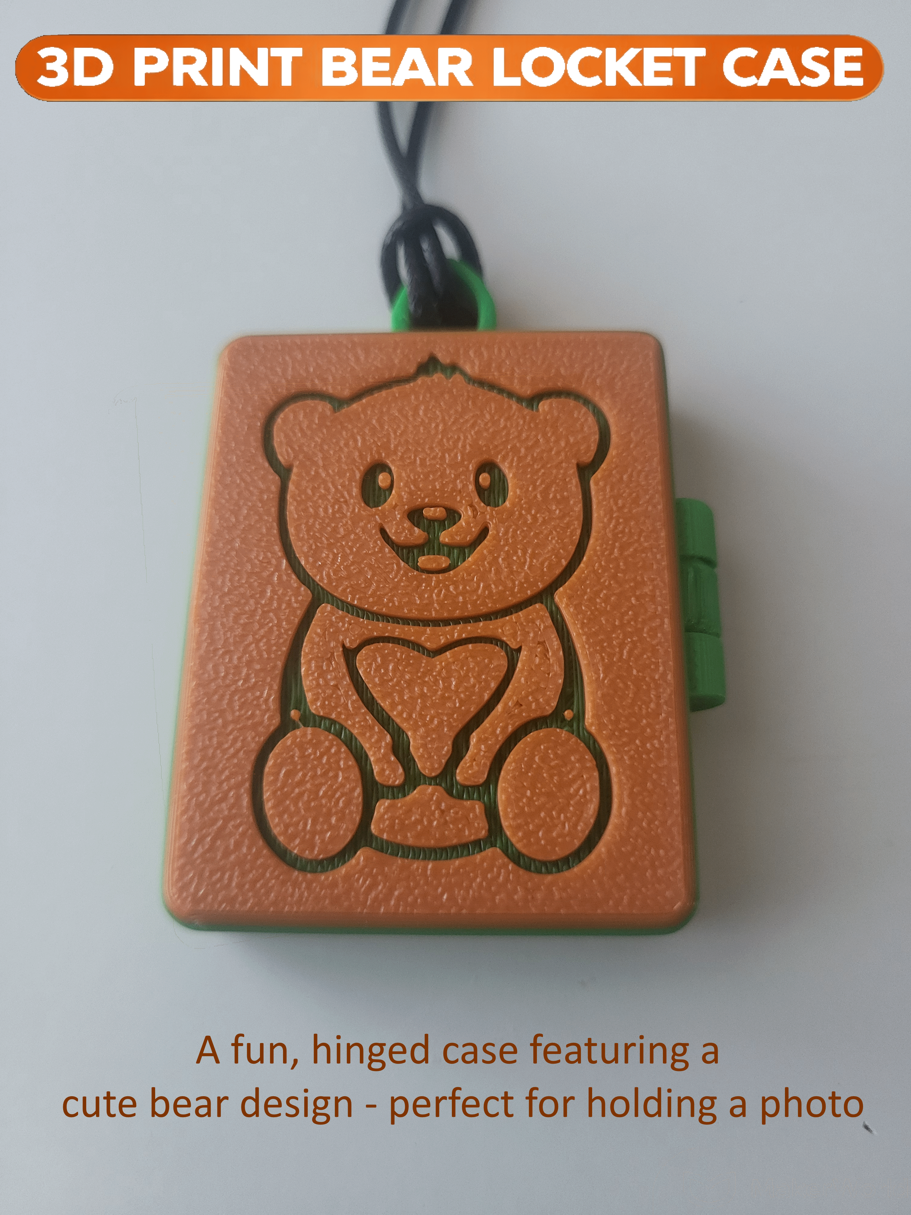 3D Print Bear Locket Case - Photo Frame