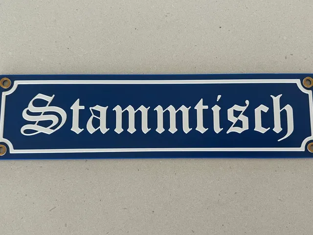Oktoberfest Bavarian Stammtisch sign in 3 colours/layers