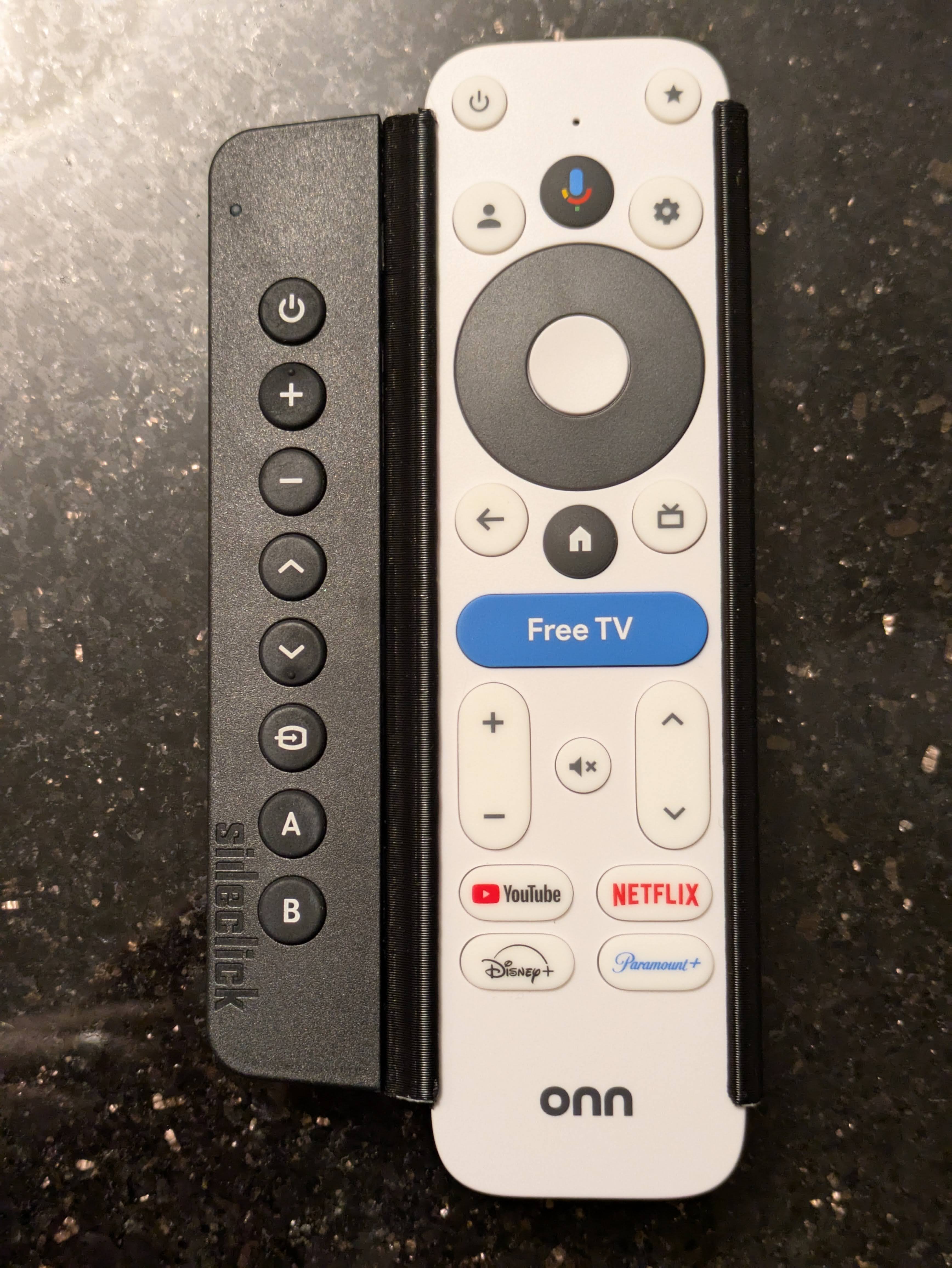 Onn 4K Plus Android TV remote mount for Sideclick