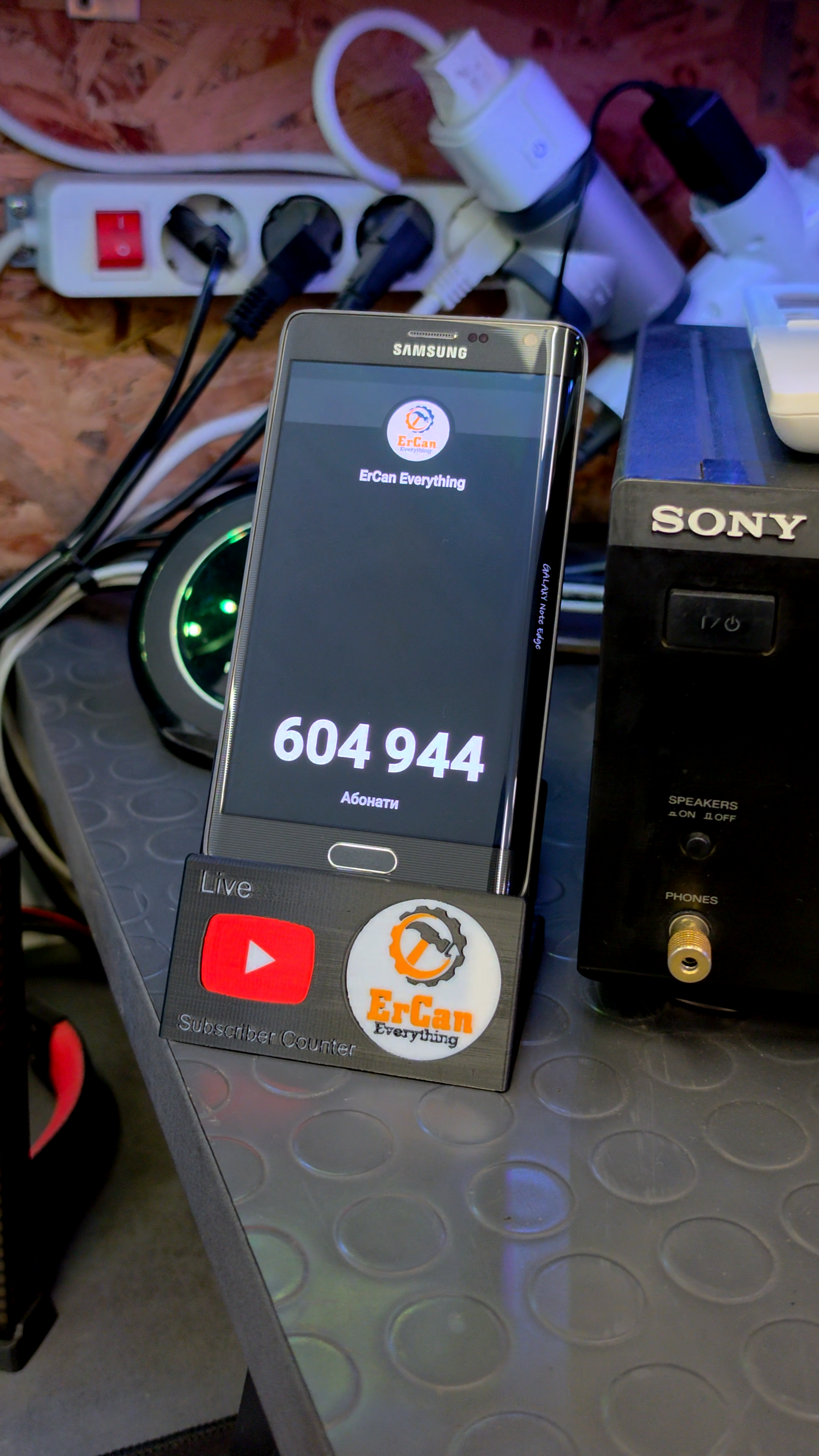 DIY YouTube Live Subscriber Counter powered by SAMSUNG
