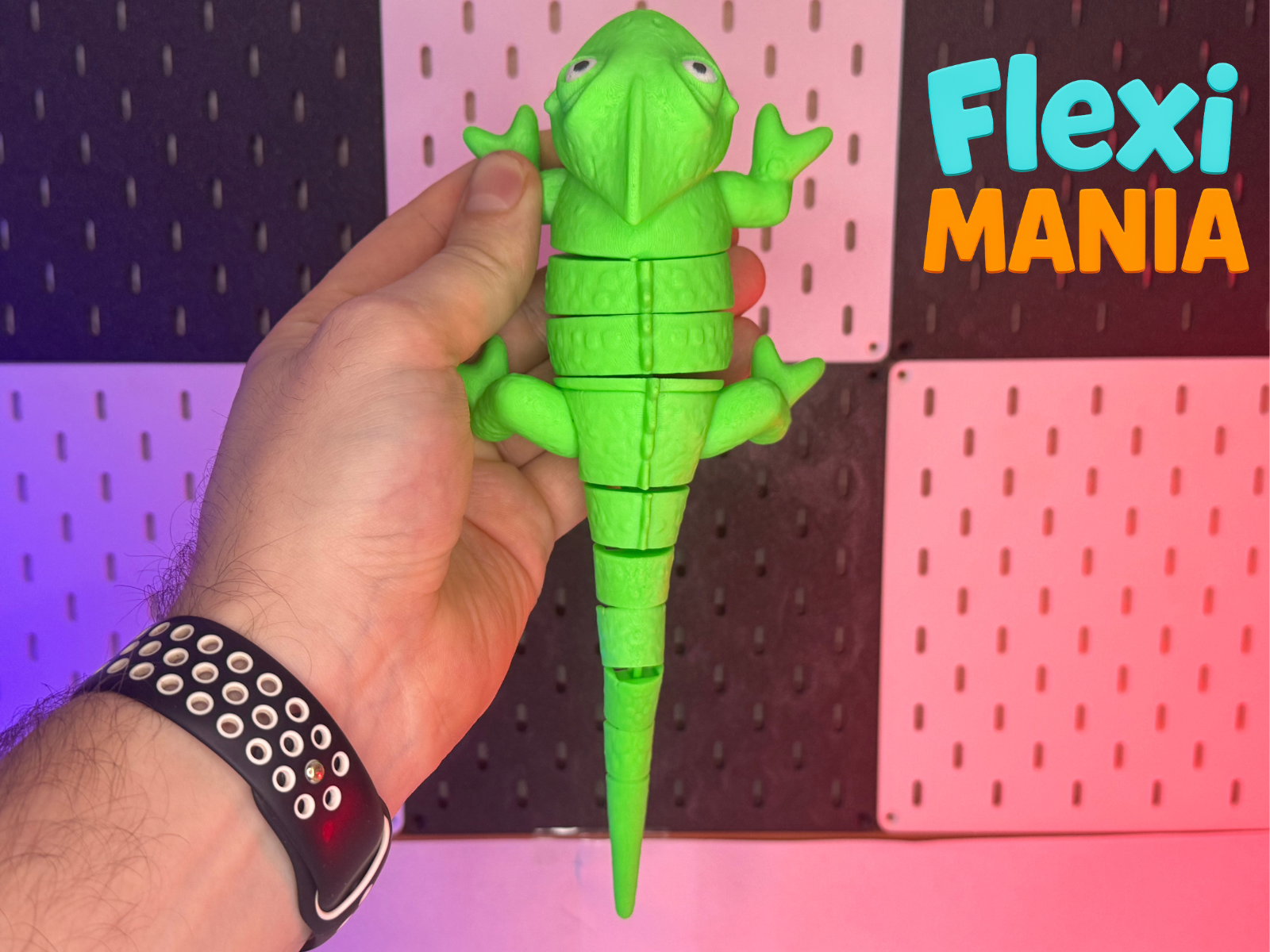 Articulated Print-in-Place Chameleon – Multicolor Flexi Model