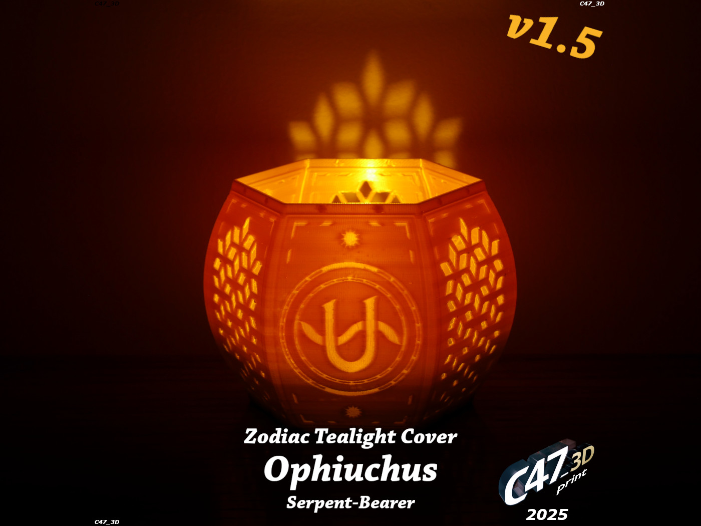 Ophiuchus (Serpent-Bearer) Zodiac Tealight Cover