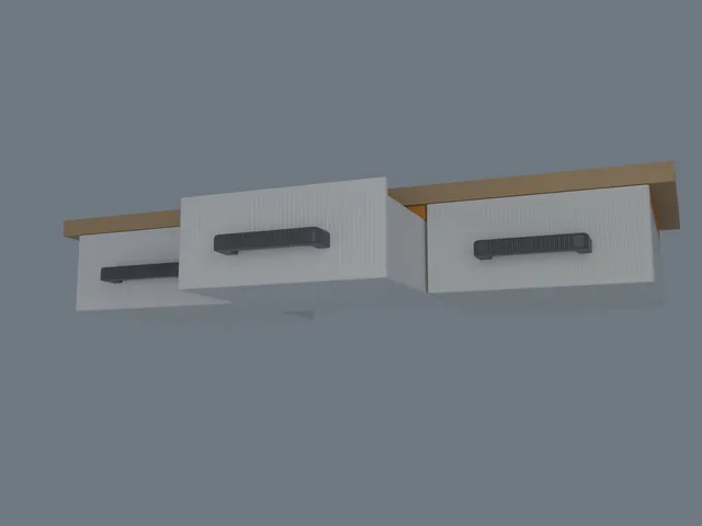 Modular 200x200 mm under-shelf drawer - dovetail slides, no supports