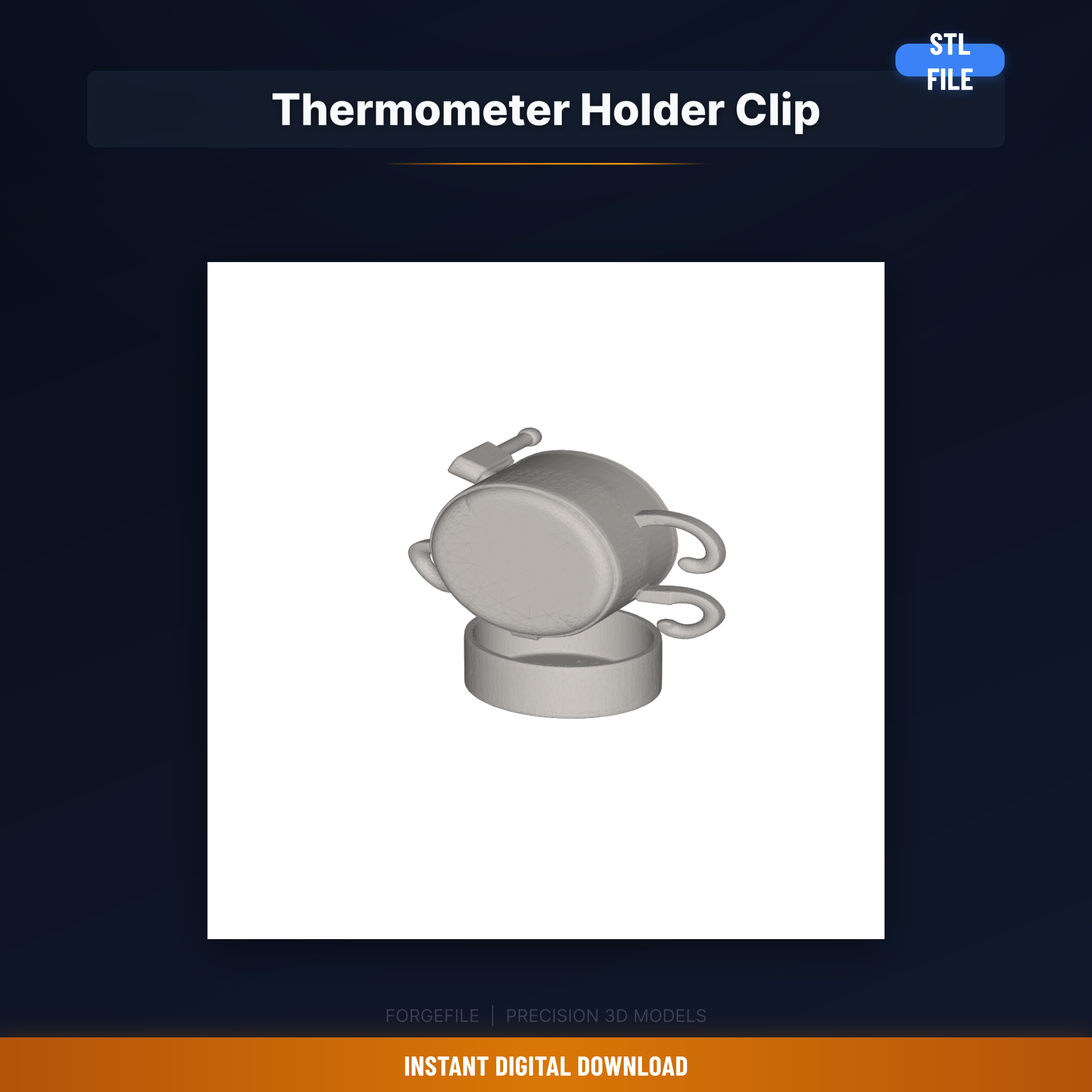 Candle Wax Thermometer Holder Clip, Attaches To Pot Edge, - 3D Printable STL File