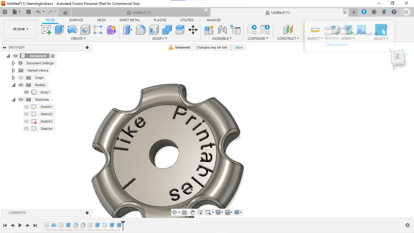 "I like Printables" bead or Makercoin