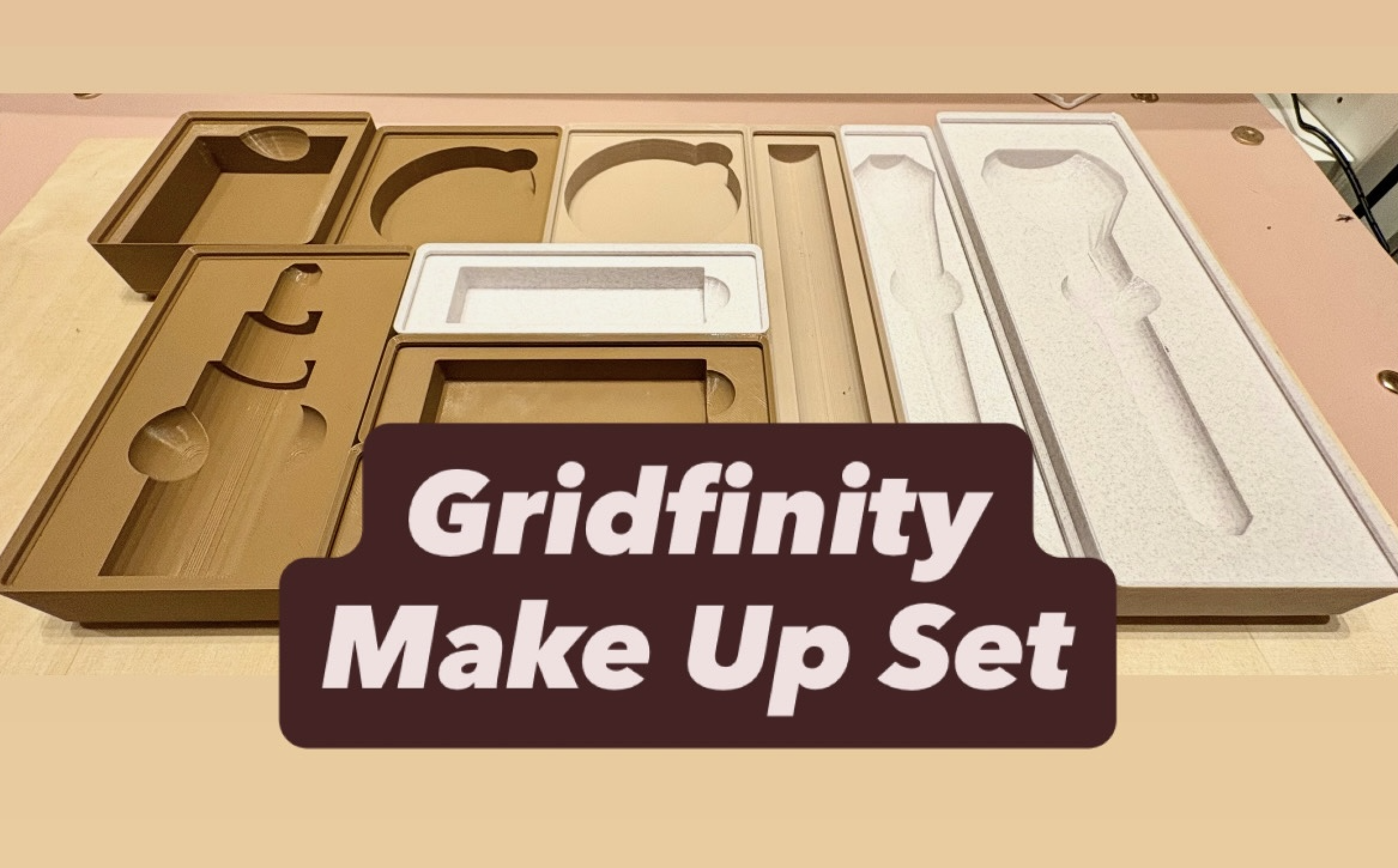 Gridfinity Make Up Organizer Bins:  Mascara, Lipstick & more