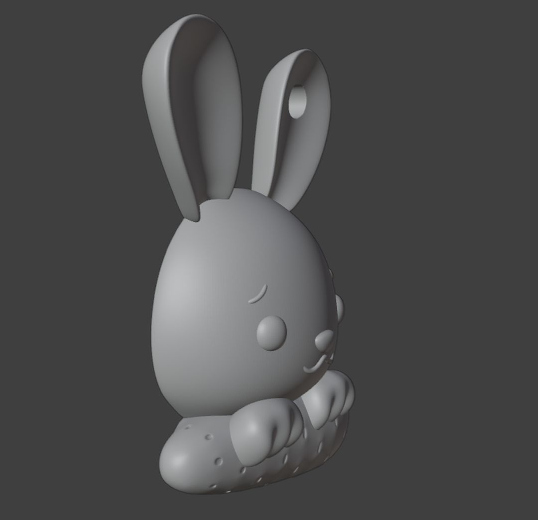 Miniatura 4 do modelo 3D Happy Easter Bunny Keychain