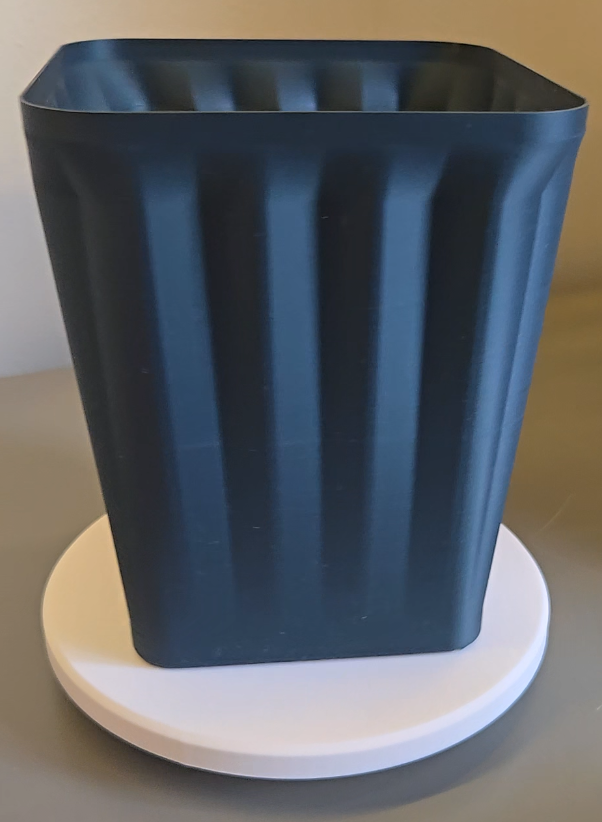 Square Tapered and Fluted Trash Can - Vase mode
