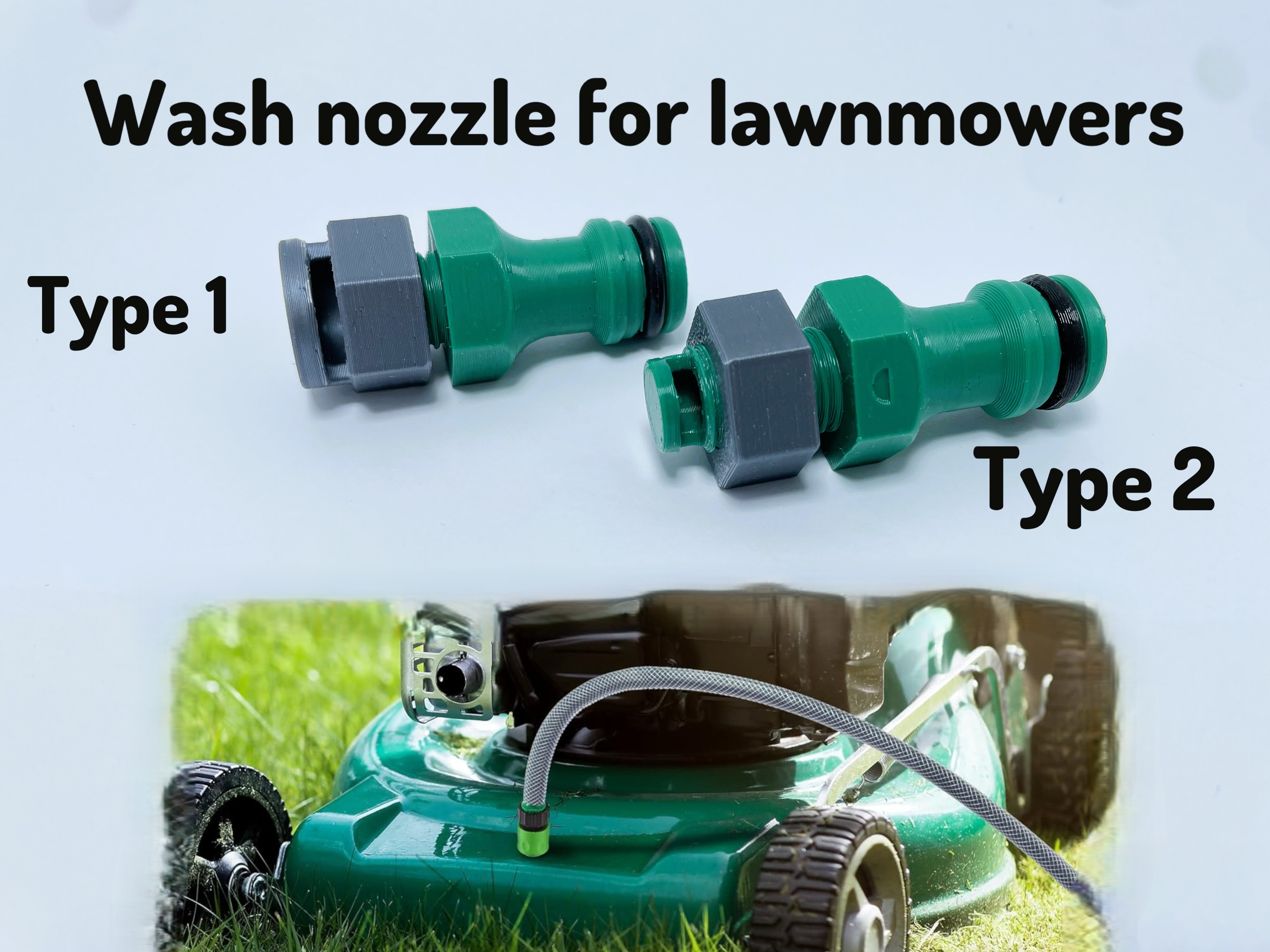 wash nozzle for lawnmower