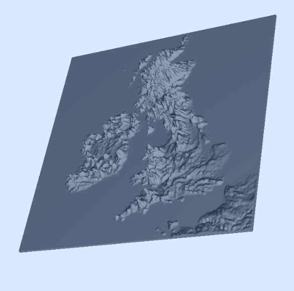 UK and Ireland relief map
