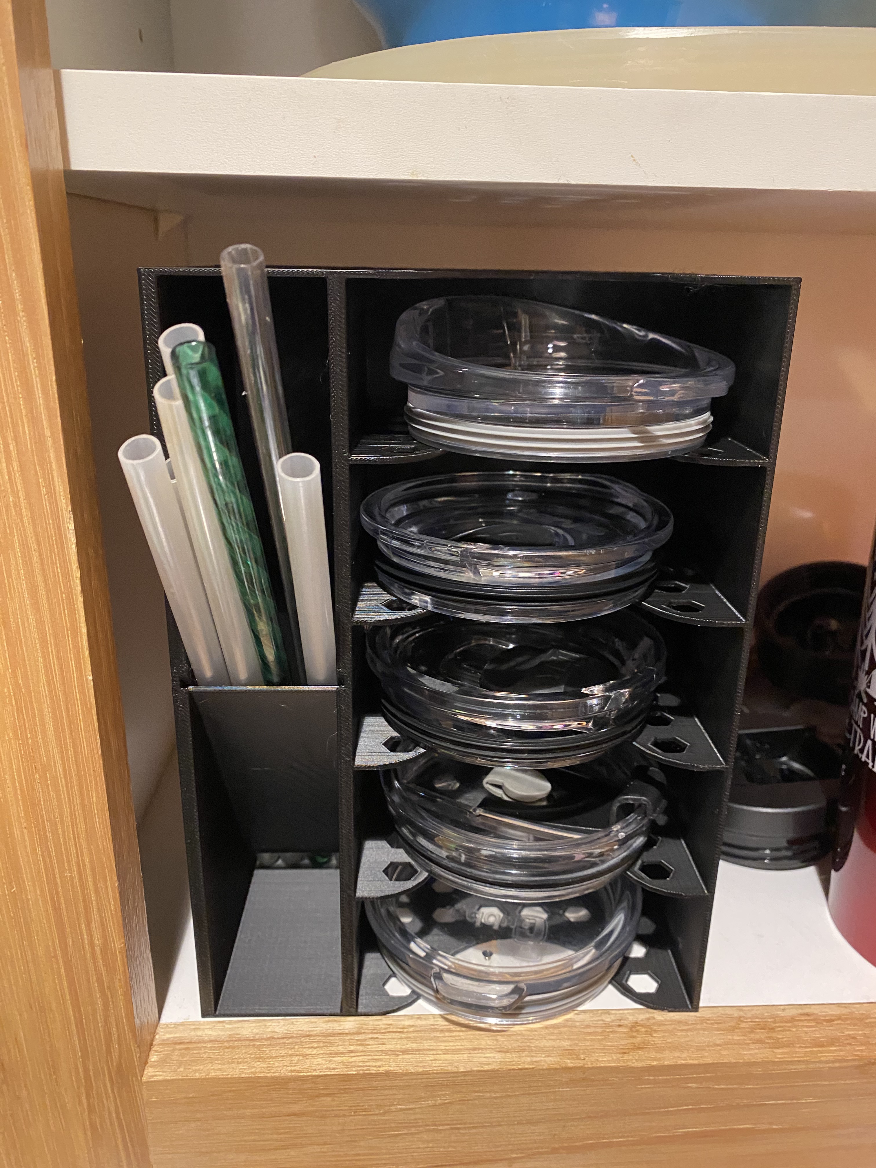 Tumbler Lid and Straw Organizer