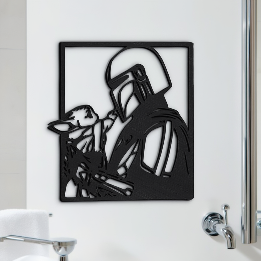 Mandalorian & Grogu – Star Wars Silhouette Duo